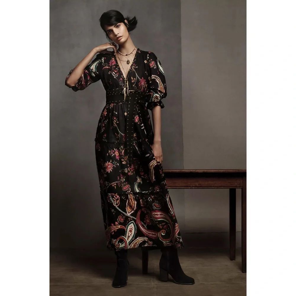 Anthropologie Paisley Maxi Dress